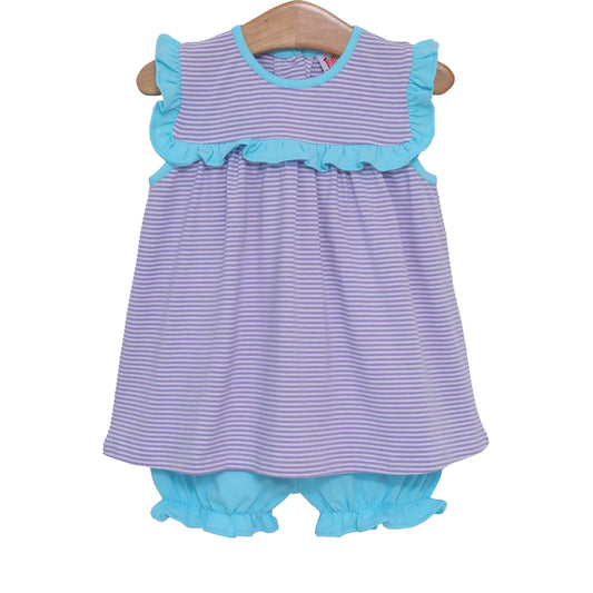 Lavender & Aqua Stripe Bloomer Set Jellybean