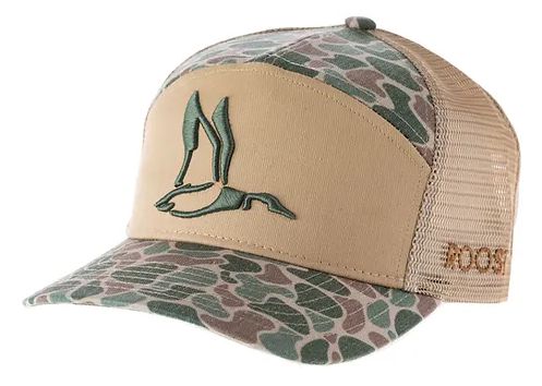 Roost 7 Panel Hat Camo 3D Puff Duck Green Youth & Adult