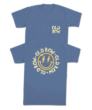 Old Row Smiley Face Blue Short Sleeve