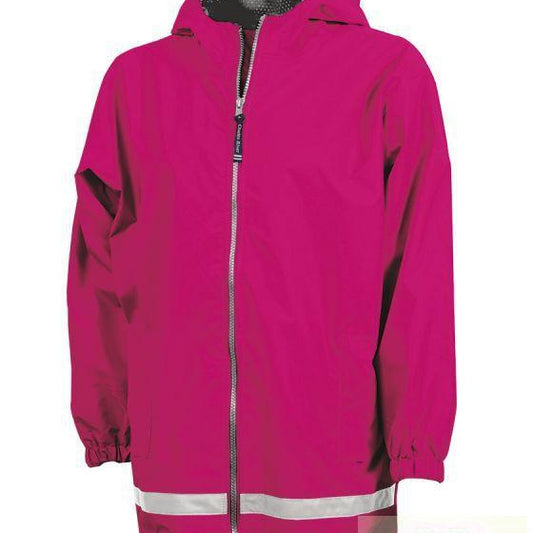 Youth Hot Pink Charles River New Englander Rain Jacket