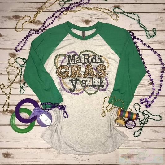 Mardi Gras Y’all Ringer Tee