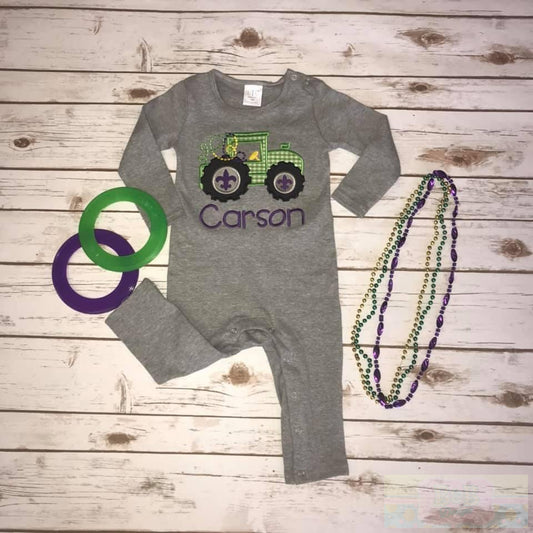 Mardi Gras Tractor Romper