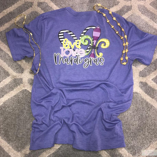 Live Love Mardi Gras Short Sleeve Tee