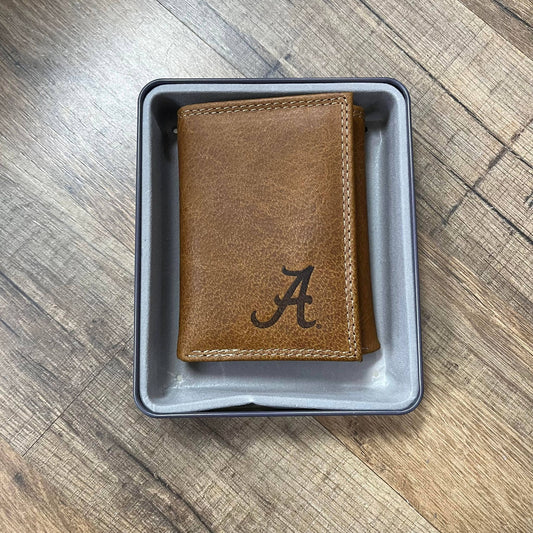 ZEP-PRO Tan Embossed Trifold Wallet