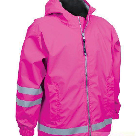 Children's Hot Pink Charles River New Englander Rain Jacket