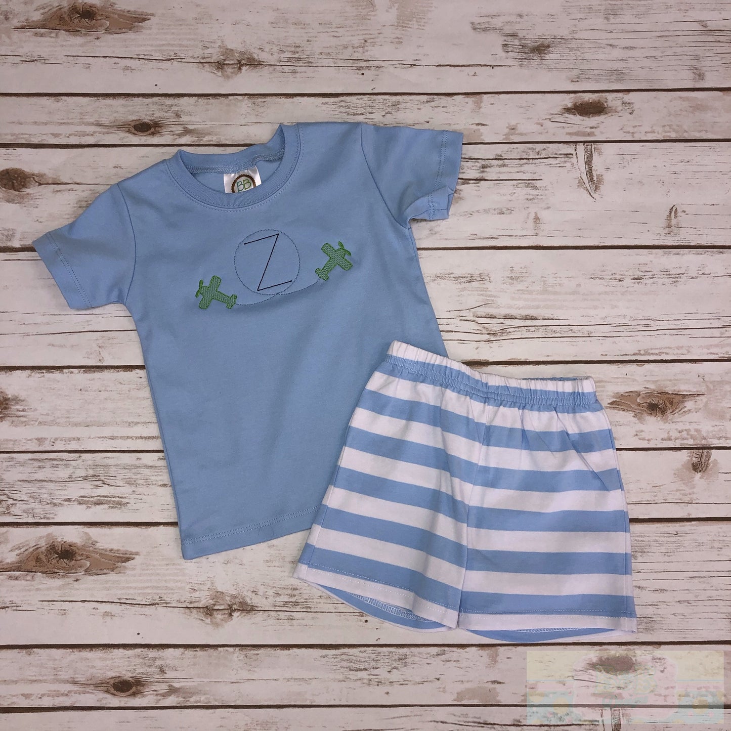 Airplane Short Sleeve T Shirt and Shorts Set