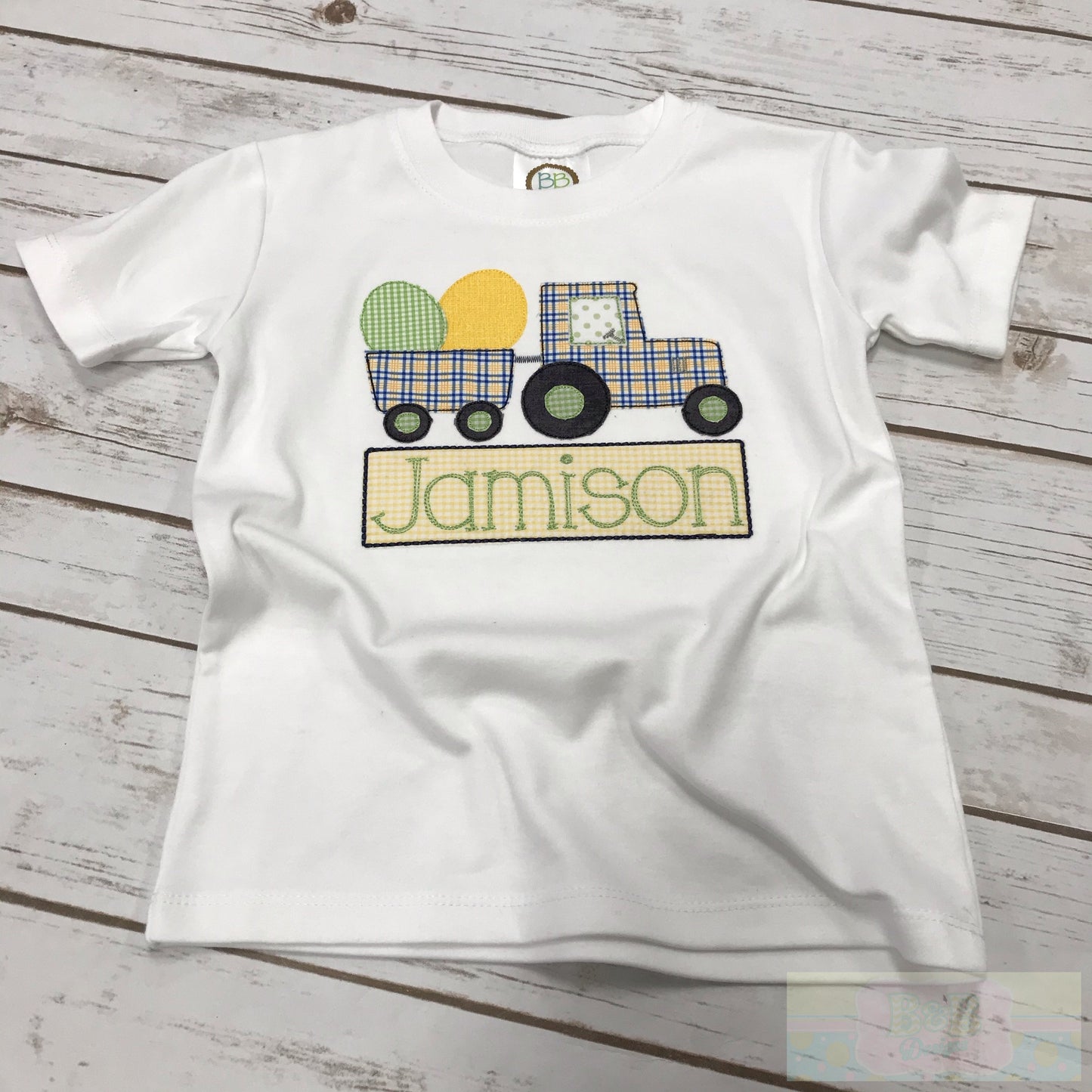 Easter Tractor Toddler Short Sleeve Shirt