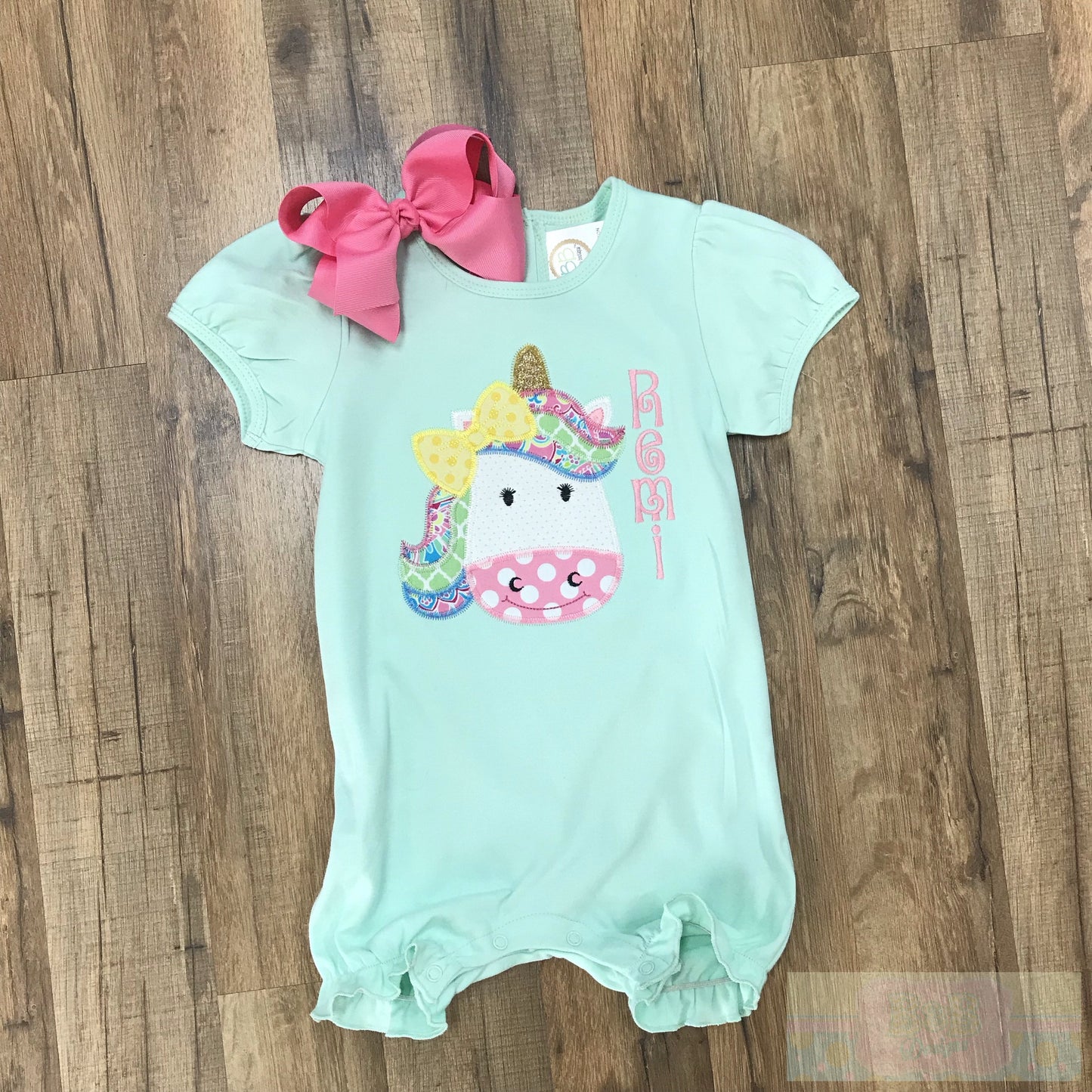 Unicorn Ruffle Short Sleeve Romper